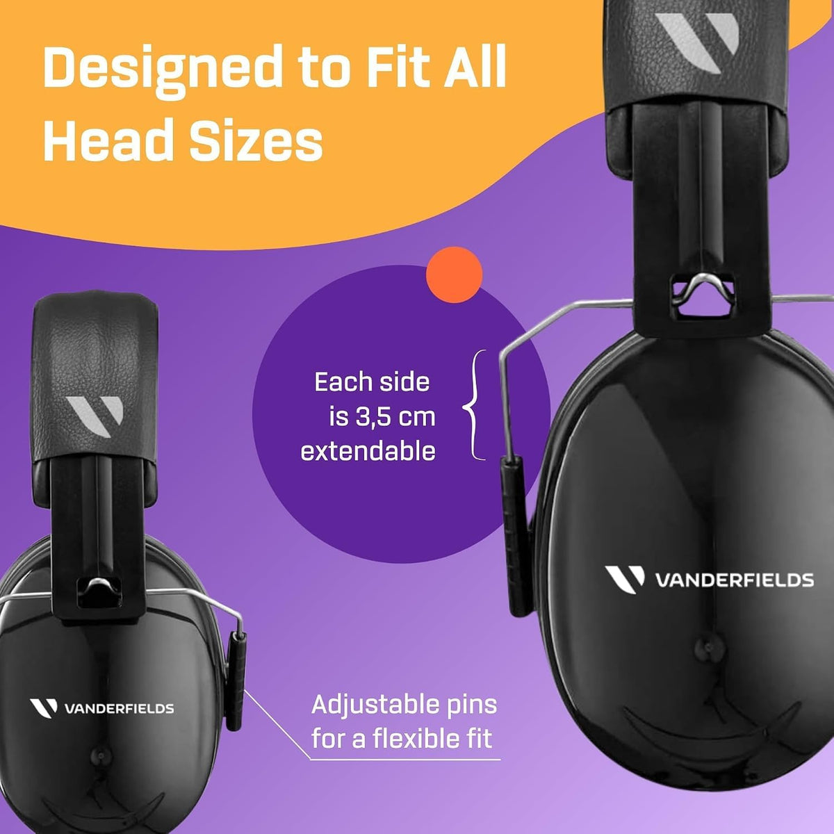 Vanderfields Adult/Teens Ear Defenders, Noise Cancelling, Grey Wolf