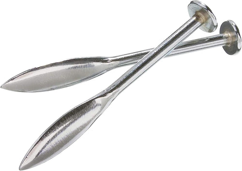 Footprint Line Pins Bricklaying Tools - Set of 2 6 ¼” (160mm) Heavy Duty Pegs for String. Chrome Plated Drop Forged Hardened Carbon Steel Blades. Builders/Bricklayers. Level/Align Brick Courses.