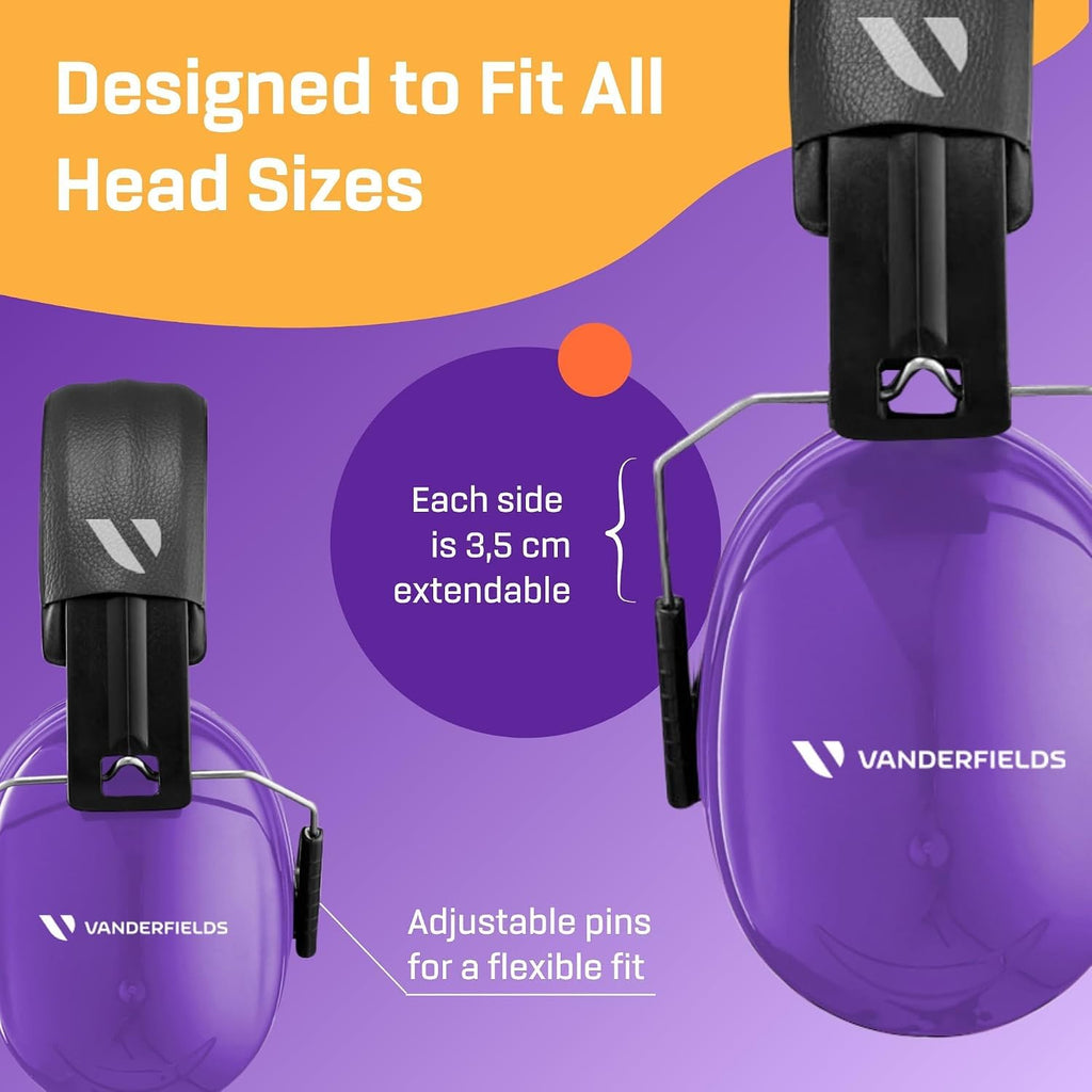 Vanderfields Adult/Teens Ear Defenders, Noise Cancelling, Grey Wolf