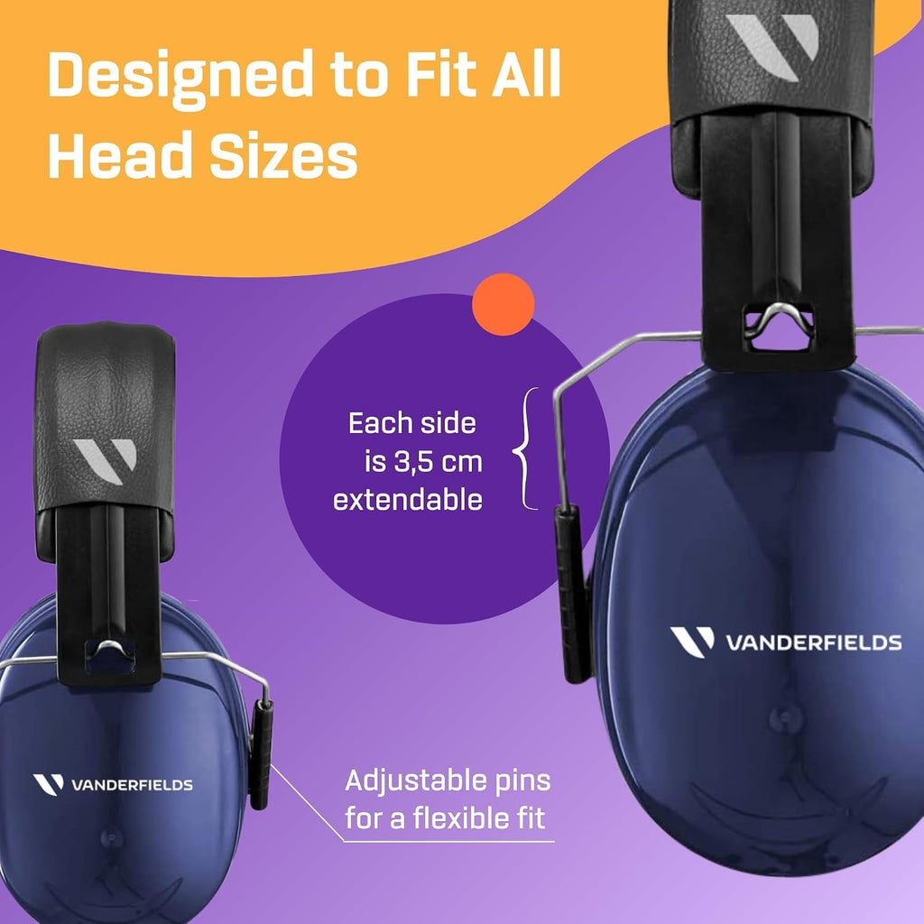Vanderfields Adult/Teens Ear Defenders, Noise Cancelling, Grey Wolf