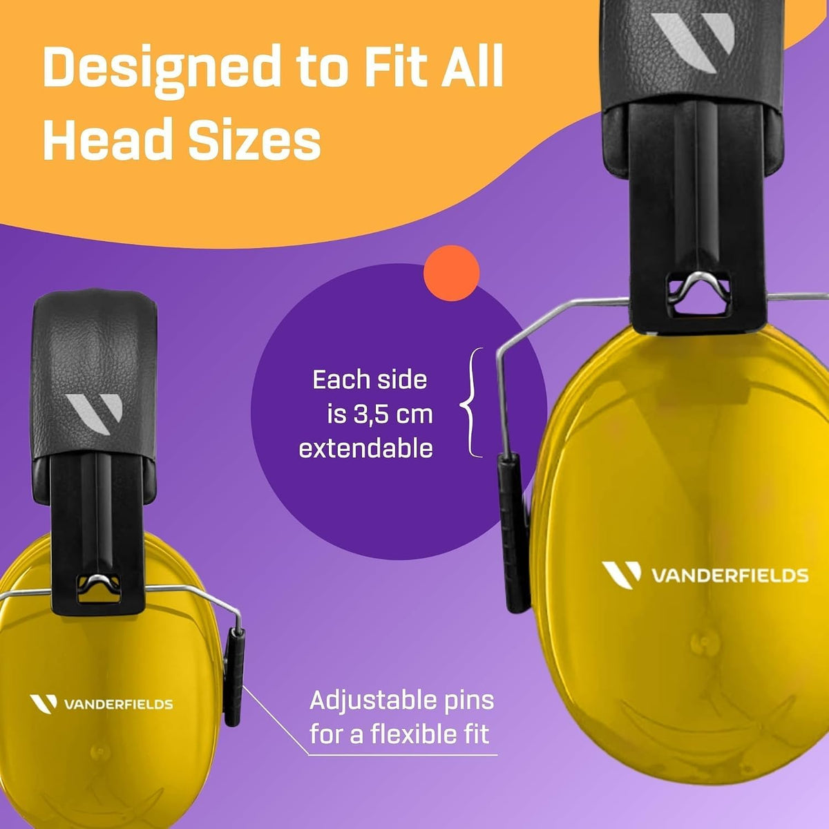 Vanderfields Adult/Teens Ear Defenders, Noise Cancelling, Grey Wolf