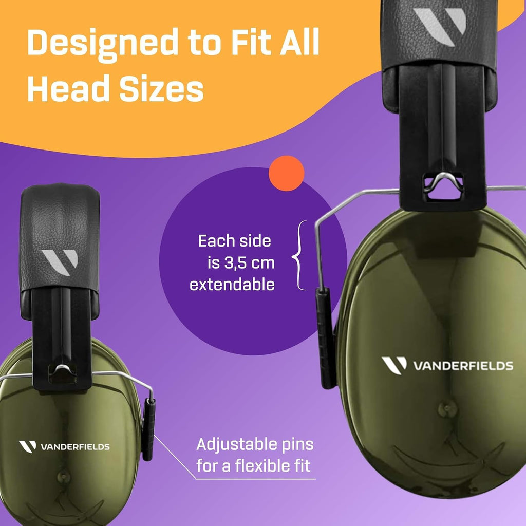 Vanderfields Adult/Teens Ear Defenders, Noise Cancelling, Grey Wolf