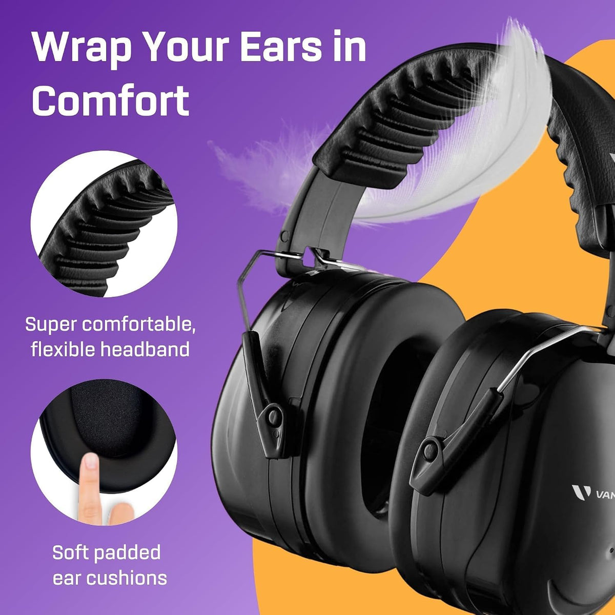 Vanderfields Adult/Teens Ear Defenders, Noise Cancelling, Grey Wolf