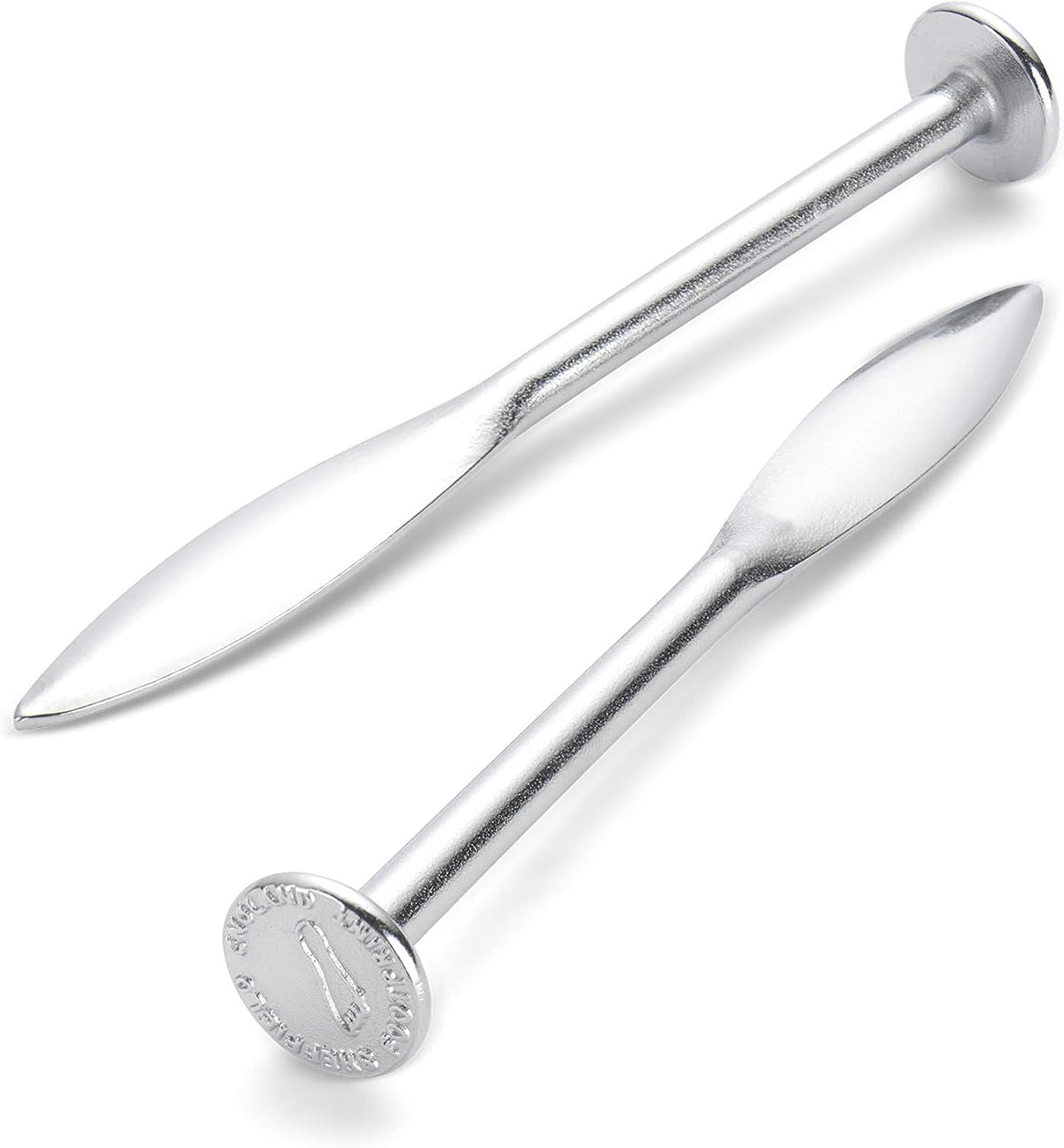 Footprint Line Pins Bricklaying Tools - Set of 2 6 ¼” (160mm) Heavy Duty Pegs for String. Chrome Plated Drop Forged Hardened Carbon Steel Blades. Builders/Bricklayers. Level/Align Brick Courses.