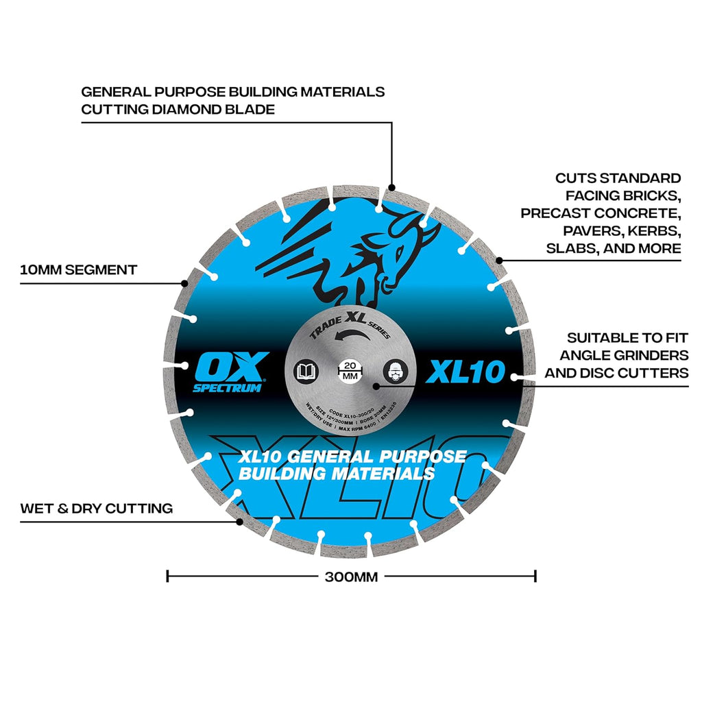 OX Trade Diamond Cutting Disc General Purpose – 300/20mm