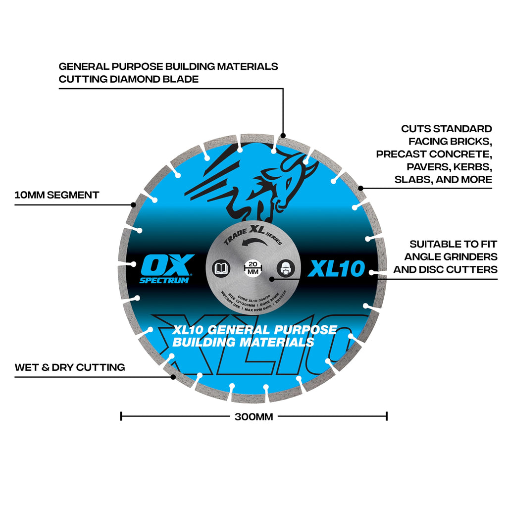 OX Trade Diamond Cutting Disc General Purpose – 300/20mm