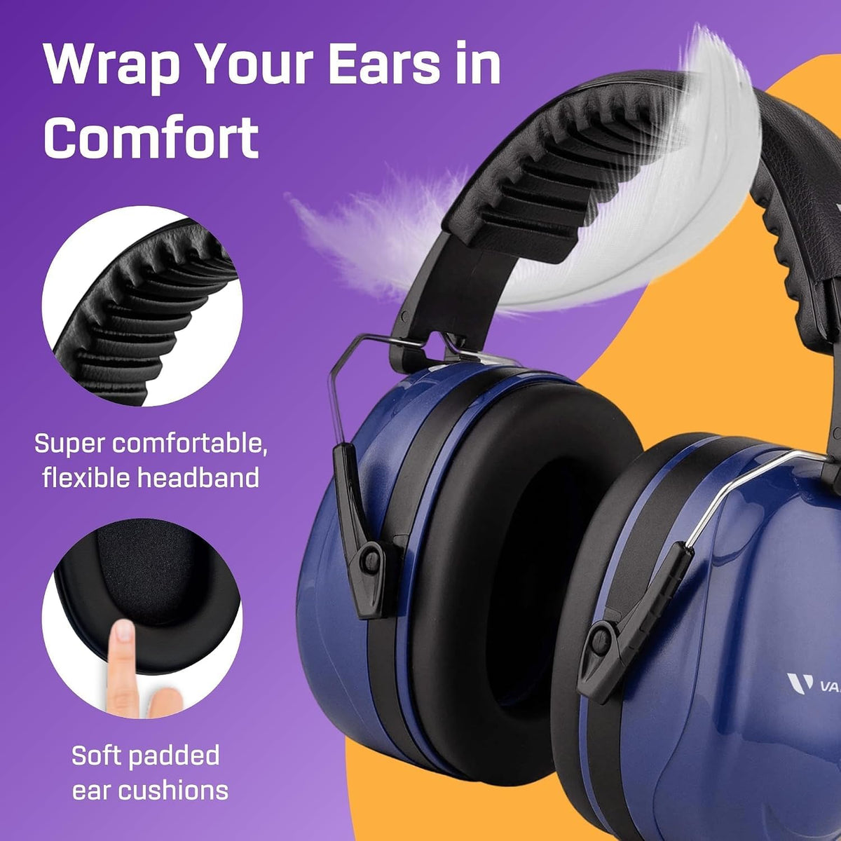 Vanderfields Adult/Teens Ear Defenders, Noise Cancelling, Grey Wolf