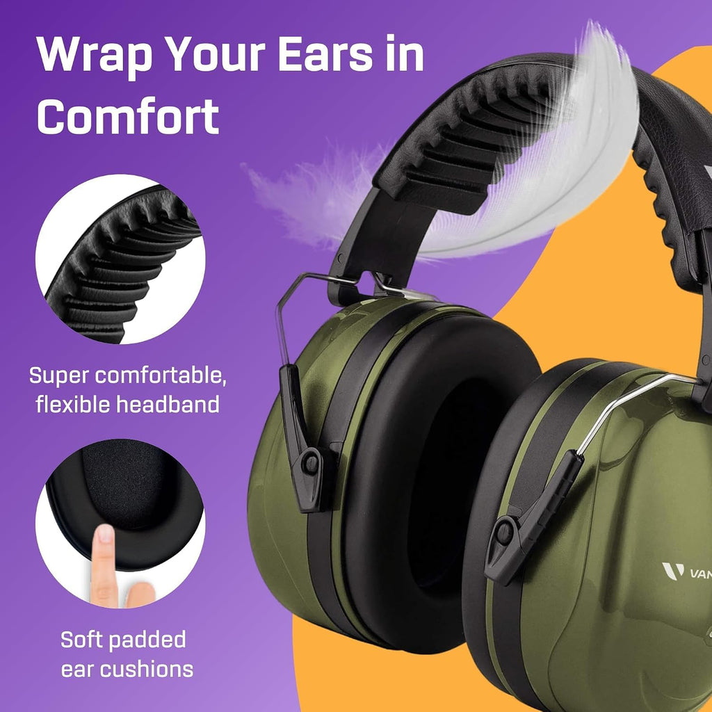 Vanderfields Adult/Teens Ear Defenders, Noise Cancelling, Grey Wolf