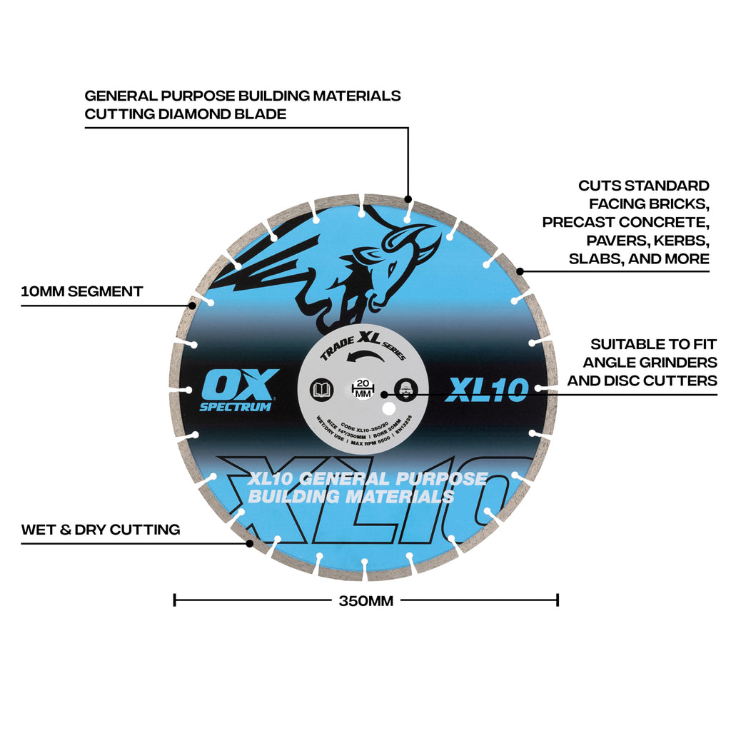 OX Trade Diamond Cutting Disc General Purpose – 300/20mm