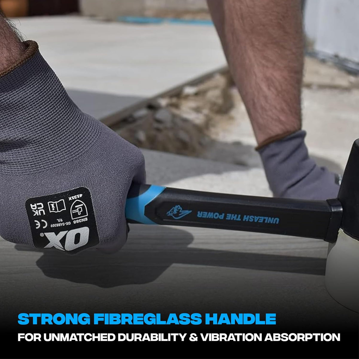 OX Trade Combination Rubber Mallet 24oz – Fibreglass Handle, Tiling