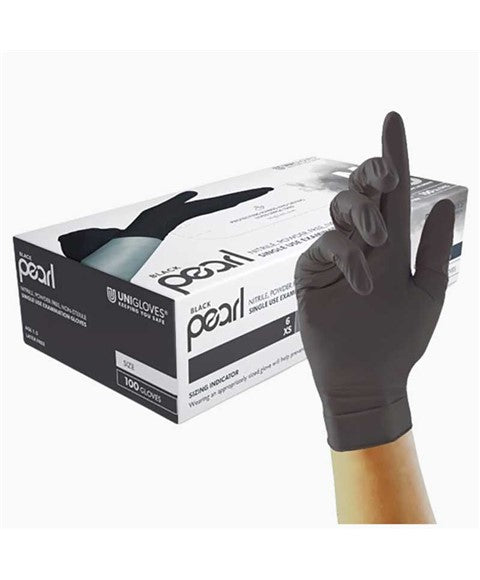 Uni Gloves Black Pearl Nitrile Disposable Gloves